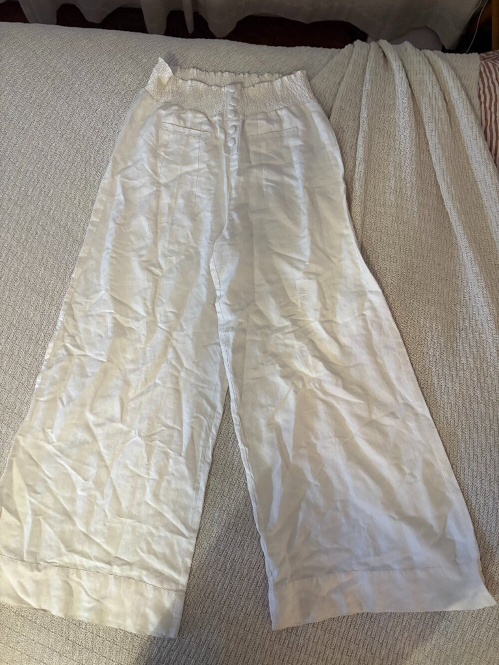 Cream Linen Palazzo pants size M - WeWoreWhat